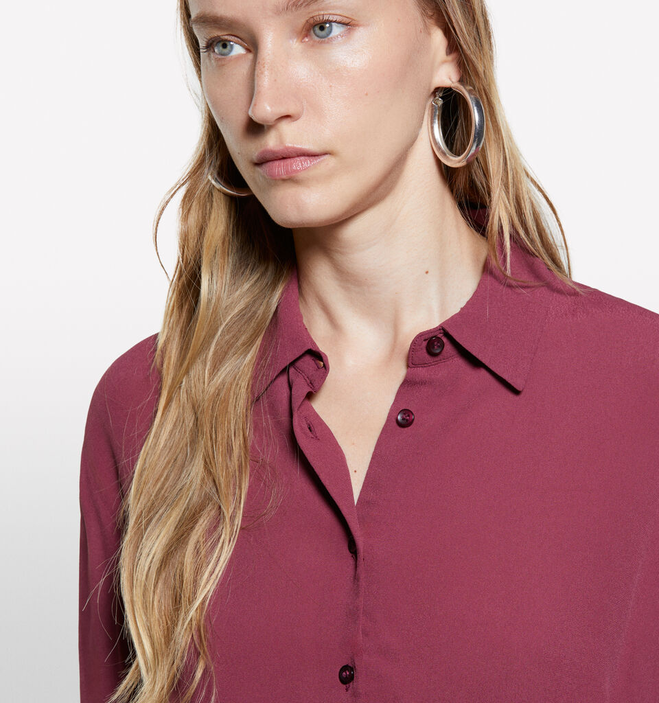 Burgundy oversized shirt - women's shirts - Burgundy | Sisley image number 4